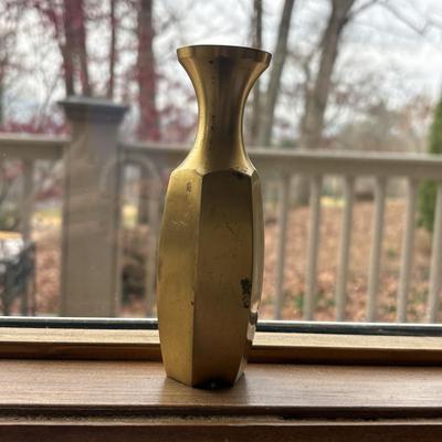 Brass Oval Planter & Bud Vases (K-SF)