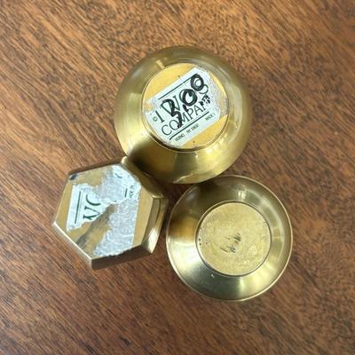 Brass Oval Planter & Bud Vases (K-SF)