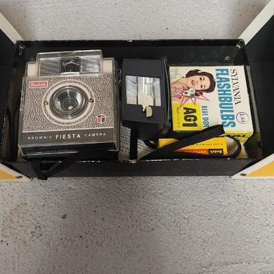 Sale Photo Thumbnail #339: Kodak Brownie Fiesta in box with extras. Fits in medium flat rate box.