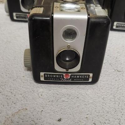 Sale Photo Thumbnail #363: Set of 5 Brownie Hawkeye cameras. Fits a medium flat rate box