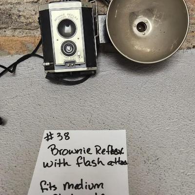 Sale Photo Thumbnail #371: Brownie Reflex with flash attachment. Fits a medium flat rate box