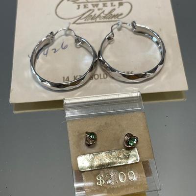 Post earrings in packaging