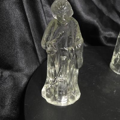 5-Piece Clear Glass Nativity Figures – Elegant Holiday Display Set