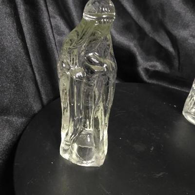 5-Piece Clear Glass Nativity Figures – Elegant Holiday Display Set