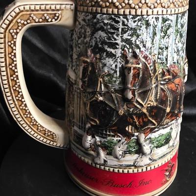 Budweiser Holiday Clydesdale Stein – Anheuser-Busch Collectible Beer Mug