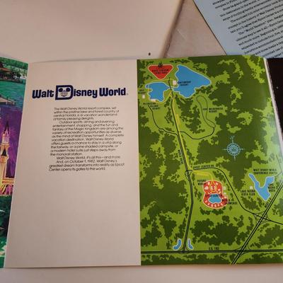 Sale Photo Thumbnail #460: This auction lot is for a Disney Epcot Center Introduction Brochure - 1982.  This brochure/booklet comes in original mailing envelope with letter from Disney's Magic Kingdom Club.  This brochure/booklet is full of color photos and drawings showing the the