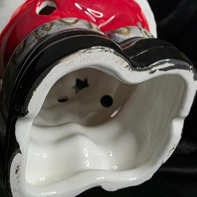 Ceramic Santa Lantern – Jolly Light-Up Holiday Figurine (Approx. 9” Tall)