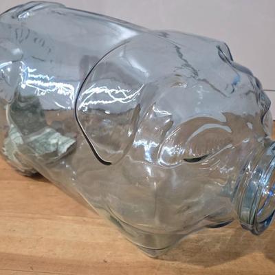 Lot 20: Solid Glass Piggy Bank