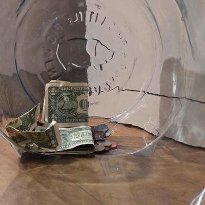 Lot 20: Solid Glass Piggy Bank