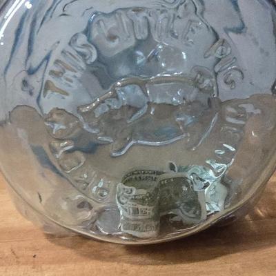 Lot 20: Solid Glass Piggy Bank