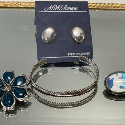 Silver earrings and more