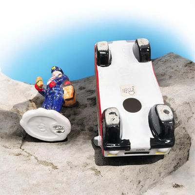 Sale Photo Thumbnail #214: Dept 56 Snow Village Special Delivery Mail Truck and Postman #51489  Approximately 4.5" Long  INCLUDES BOX