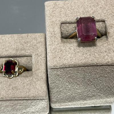 Emerald cut costume rings