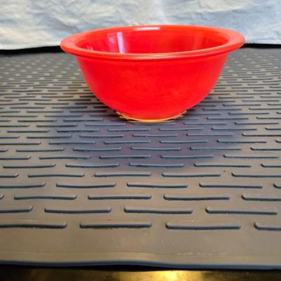 Sale Photo Thumbnail #31: Red Pyrex Corning 322 with Clear base. Has some scratches