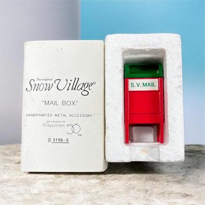 Sale Photo Thumbnail #243: Dept 56 Snow Village Metal Mailbox #5198-5  Includes Box  Approximately 2" Tall