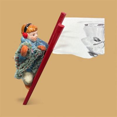 Sale Photo Thumbnail #244: Dept 56 Snow Village Man On Ladder Hanging Garland #5116-0 Includes Box