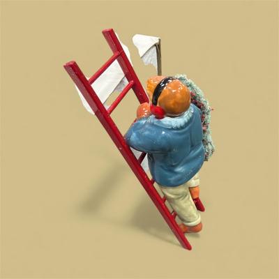 Sale Photo Thumbnail #245: Dept 56 Snow Village Man On Ladder Hanging Garland #5116-0 Includes Box