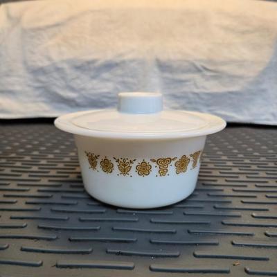 Sale Photo Thumbnail #43: Butterfly Gold marg/butter dish with lid