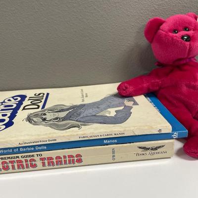 Barbie and trains books with beanie baby