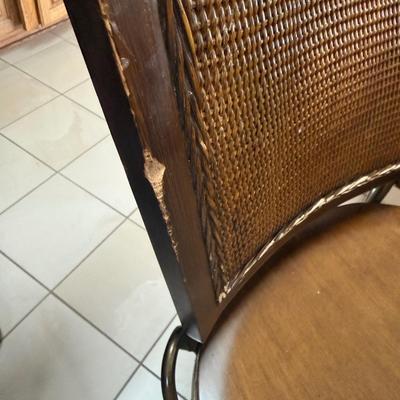 Three Wood & Metal Swivel Barstools (K-BC)