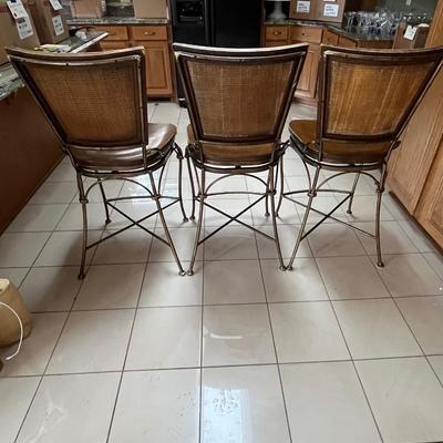 Three Swivel Barstools in Wood and Metal (K-BC)