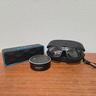 Lot 56: Lot of - Video Recording Glasses, Amazon Alexa, Blue Tooth Speaker