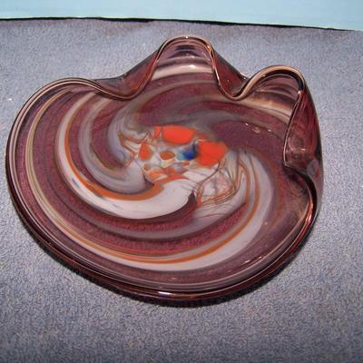 LOT 97 LOVELY VINTAGE MCM ART GLASS