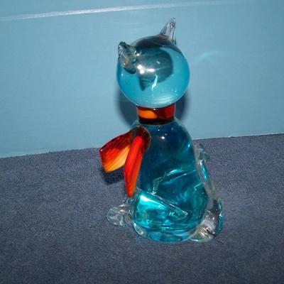 LOT 101 GREAT COLLECTABLE ART GLASS CATS & GOOSE