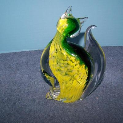 LOT 101 GREAT COLLECTABLE ART GLASS CATS & GOOSE