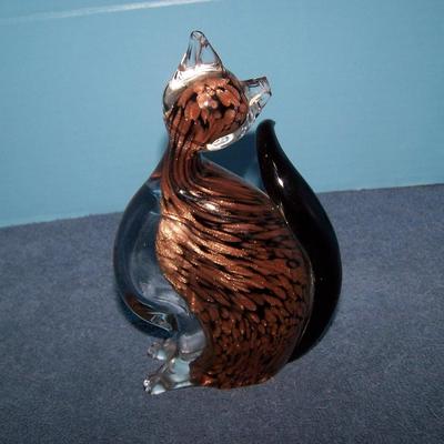 LOT 101 GREAT COLLECTABLE ART GLASS CATS & GOOSE