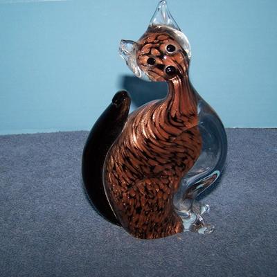 LOT 101 GREAT COLLECTABLE ART GLASS CATS & GOOSE