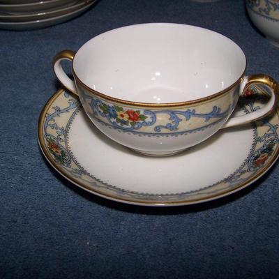 LOT 109 LOVELY VINTAGE NORITAKE plus--CREAM SOUP BOWLS/PLATES