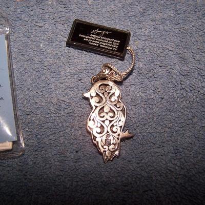 LOT 117 WONDERFUL SAMUEL B STERLING OWL PENDANT