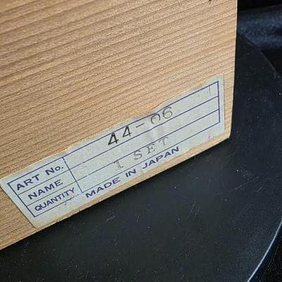 Vintage Japanese Paulownia Wood Kiri-bako Box - Calligraphy & Red Seal Storage Box