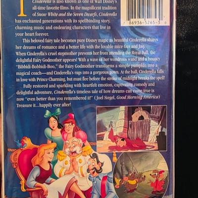 Cinderella: A Timeless Walt Disney's Masterpiece Collection VHS Tape from 1995