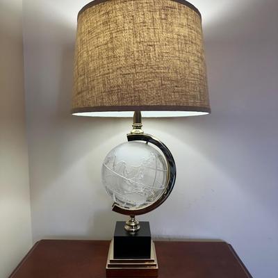 Etched Frosted Glass Globe Table Lamp