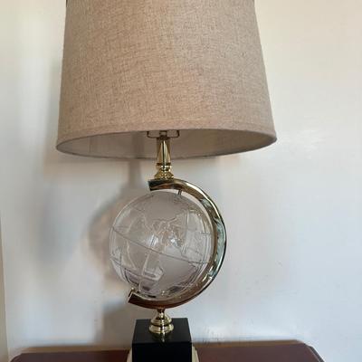 Etched Frosted Glass Globe Table Lamp