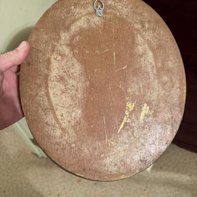 Cherub Art Chalkware Pink & Framed