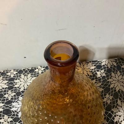 Sale Photo Thumbnail #307: This is an awesome large amber glass hobnail vase.