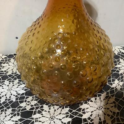 Sale Photo Thumbnail #305: This is an awesome large amber glass hobnail vase.