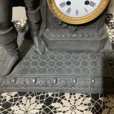 Sale Photo Thumbnail #210: This is a great metal George Washington clock. Not working need handles no key.