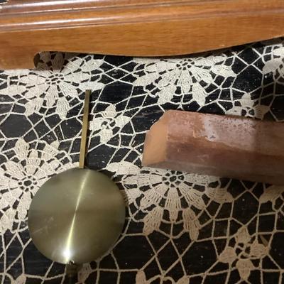 Sale Photo Thumbnail #192: Herschede Westminster chime wall clock.  Back is off and one foot is off.  No key but it works.