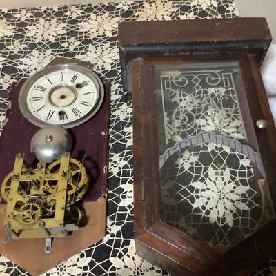 Sale Photo Thumbnail #195: This is a great parts piece.  It is non working vintage wall hanging clock.