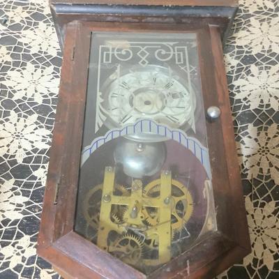 Sale Photo Thumbnail #199: This is a great parts piece.  It is non working vintage wall hanging clock.