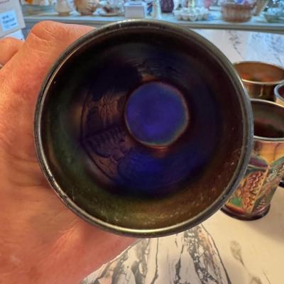 Carnival Glass Juice Set of 6