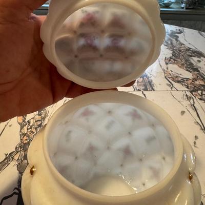 Rainbow Glass Covered Jar