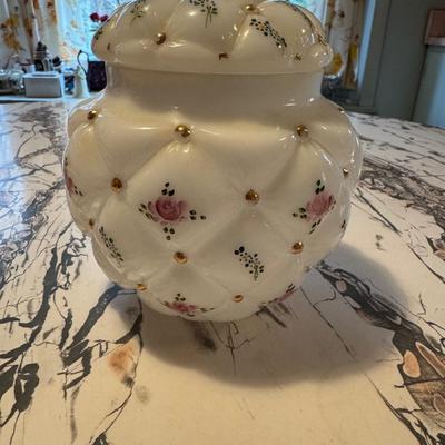 Rainbow Glass Covered Jar