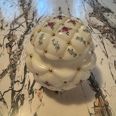 Rainbow Glass Covered Jar