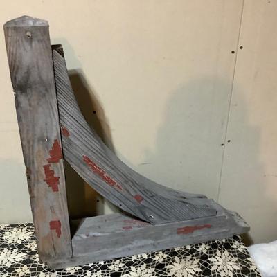 Sale Photo Thumbnail #175: This is a great vintage large wood corbel.