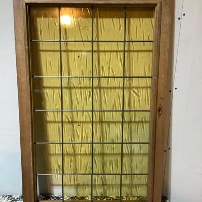 Sale Photo Thumbnail #308: This is a great amber stain glass window.  There is one pain that is missing.  Very nice piece.